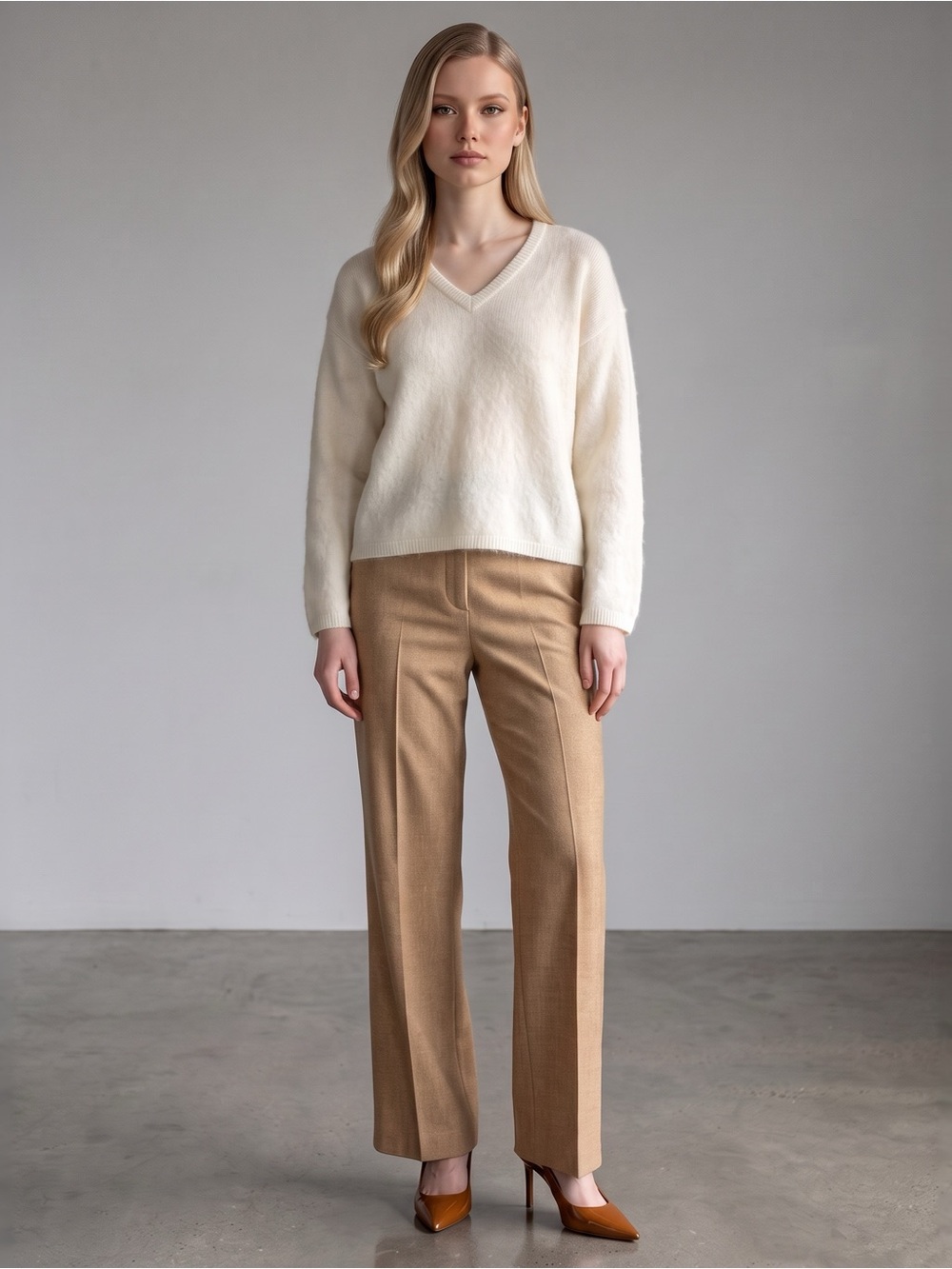NEW H&M Premium Edition Mohair Wool Knit White Color Women’s Size Medium Sweater